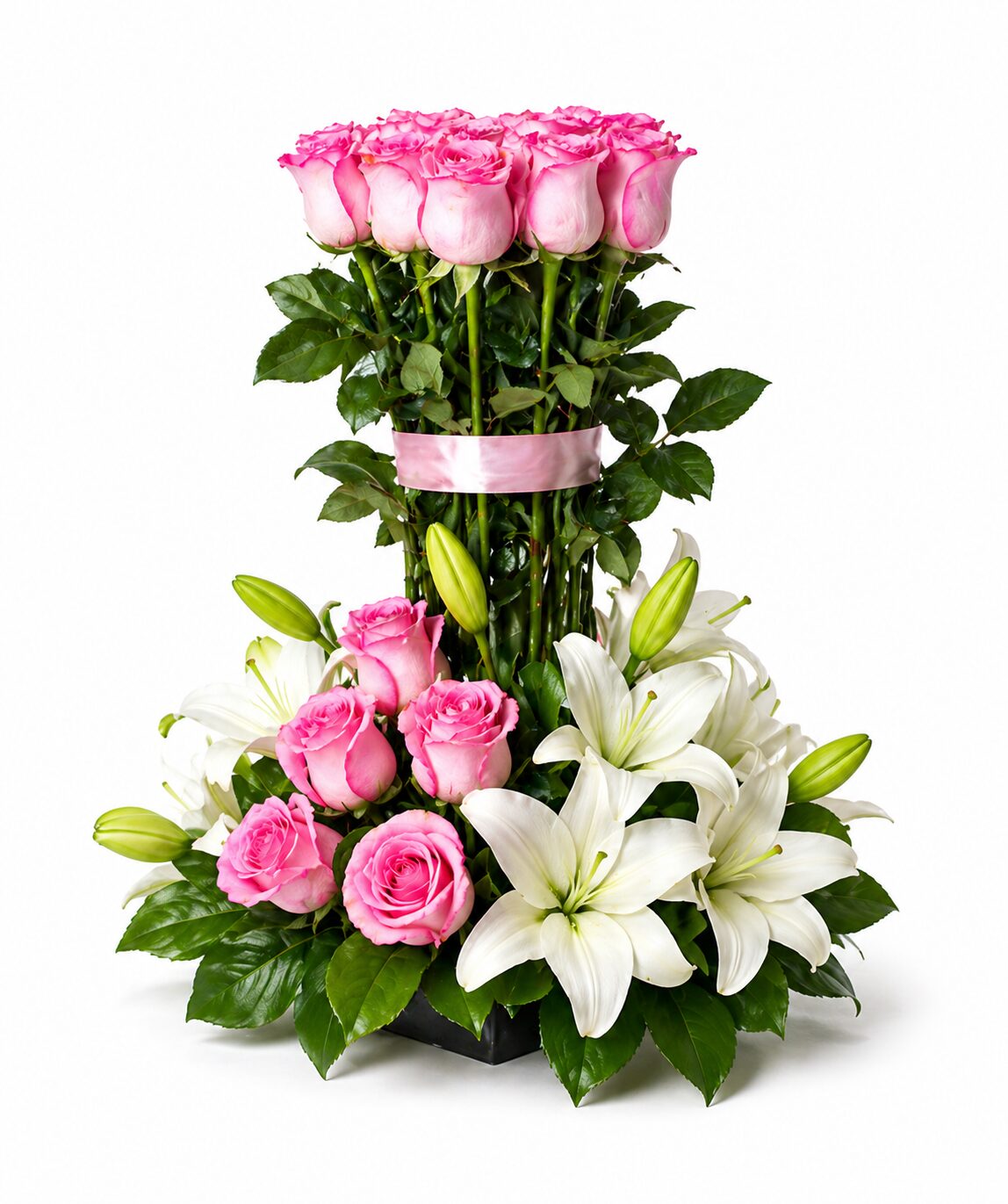 Pink Roses & Lilies Basket product thumbnail 2
